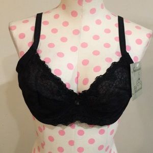 Intimate Moments Black Lace Cup Bra NEW with Tags size 36 C Underwire Cute Bra